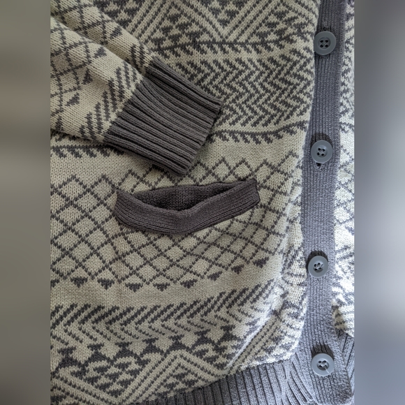 BDG Urban Outfitters, grey cream women's knit cardigan, loose fit sweater, small - Picture 5 of 6